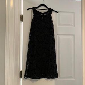 Black lace D-Exterior dress, 2 piece